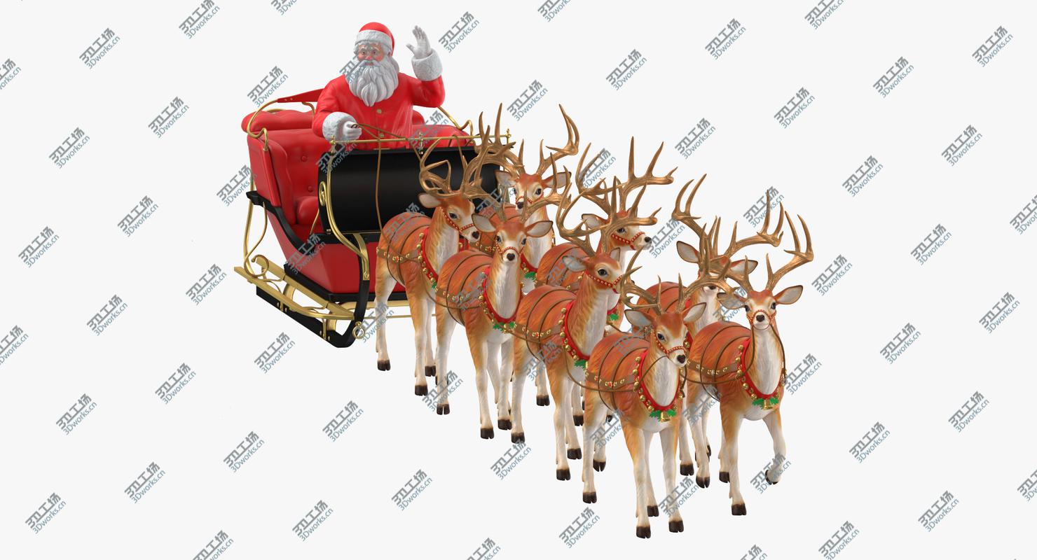 images/goods_img/2021040234/Santa Claus with Sleigh and Reindeer Walking 3D model/2.jpg